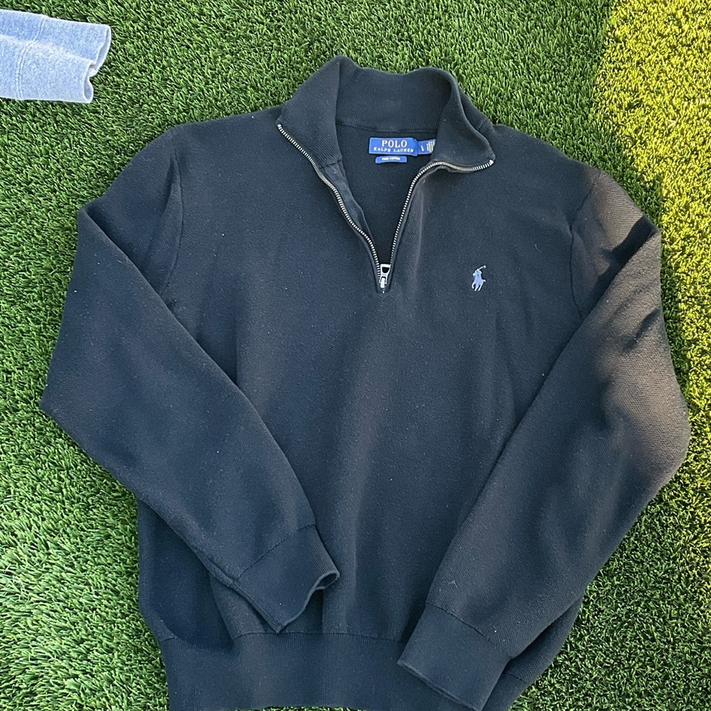Polo by Ralph Lauren Navy Zip-Up Men's Sweater